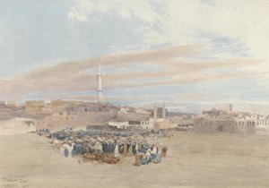 The Market Place, Tanga, Egyiptom, 1874 (wc grafit felett)